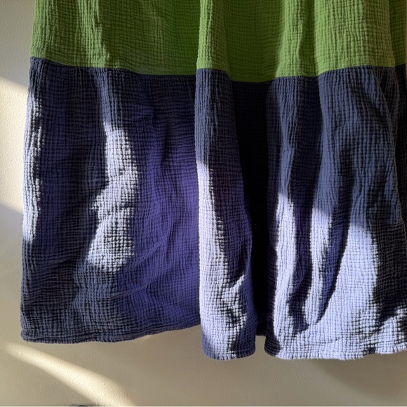 Marine Layer Corinne Double Cloth Maxi Dress in Rainbow Block Stripe Size XL - Picture 8 of 16